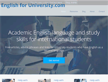 Tablet Screenshot of englishforuniversity.com